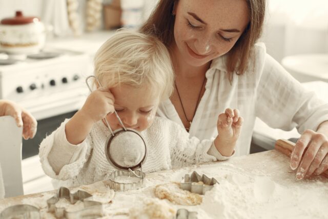 Cooking with your three years old strengthen family bonds.